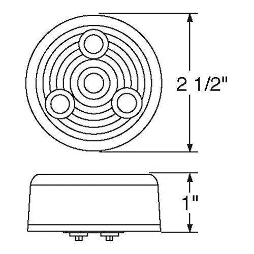 2.5" Round Amber Clearance Side Marker Light 4 LED | HDV1001Y