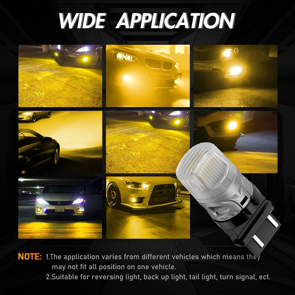 3157 3047 3057 3155 3157 3157AV LED Bulbs for Rear Front Brake Lights Back Up Reverse Lights - White/Yellow/Red