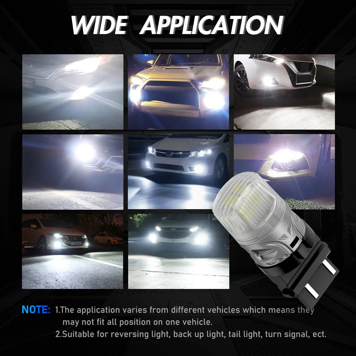 3157 3047 3057 3155 3157 3157AV LED Bulbs for Rear Front Brake Lights Back Up Reverse Lights - White/Yellow/Red