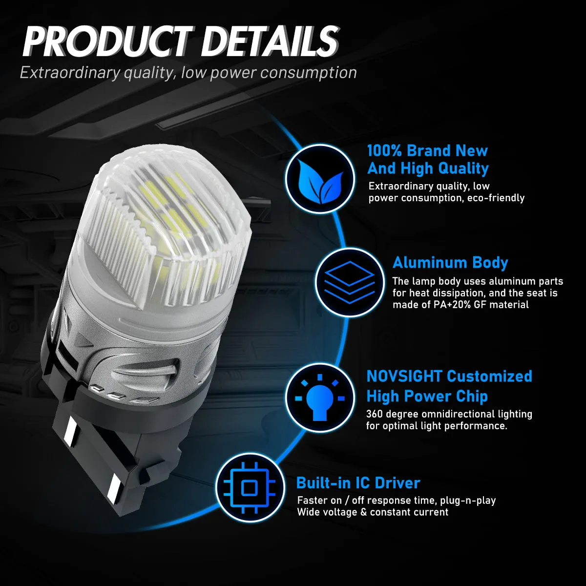 3157 3047 3057 3155 3157 3157AV LED Bulbs for Rear Front Brake Lights Back Up Reverse Lights - White/Yellow/Red
