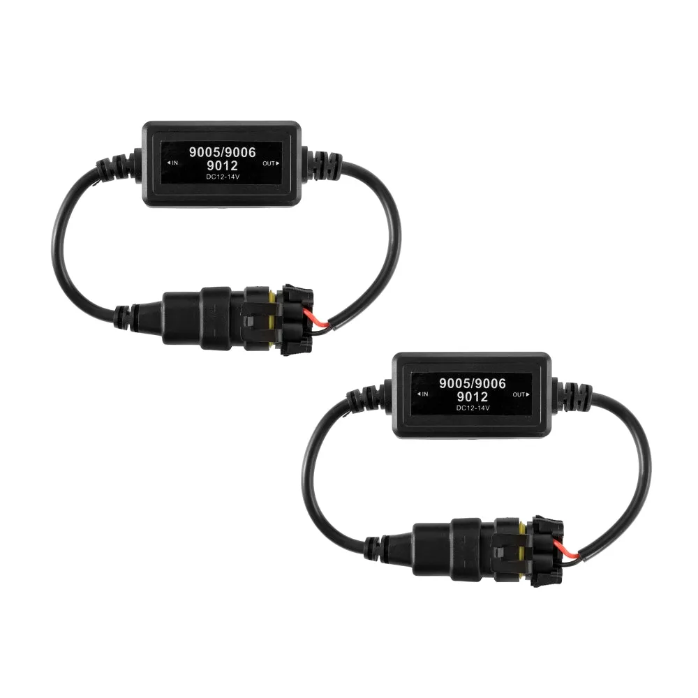 9005/HB3 C10-Model Enhanced LED Headlight Bulbs Canbus Decoder Anti-Flicker Hyper Flash No Warning Harness Resistor Conversion Kit 2pcs/set