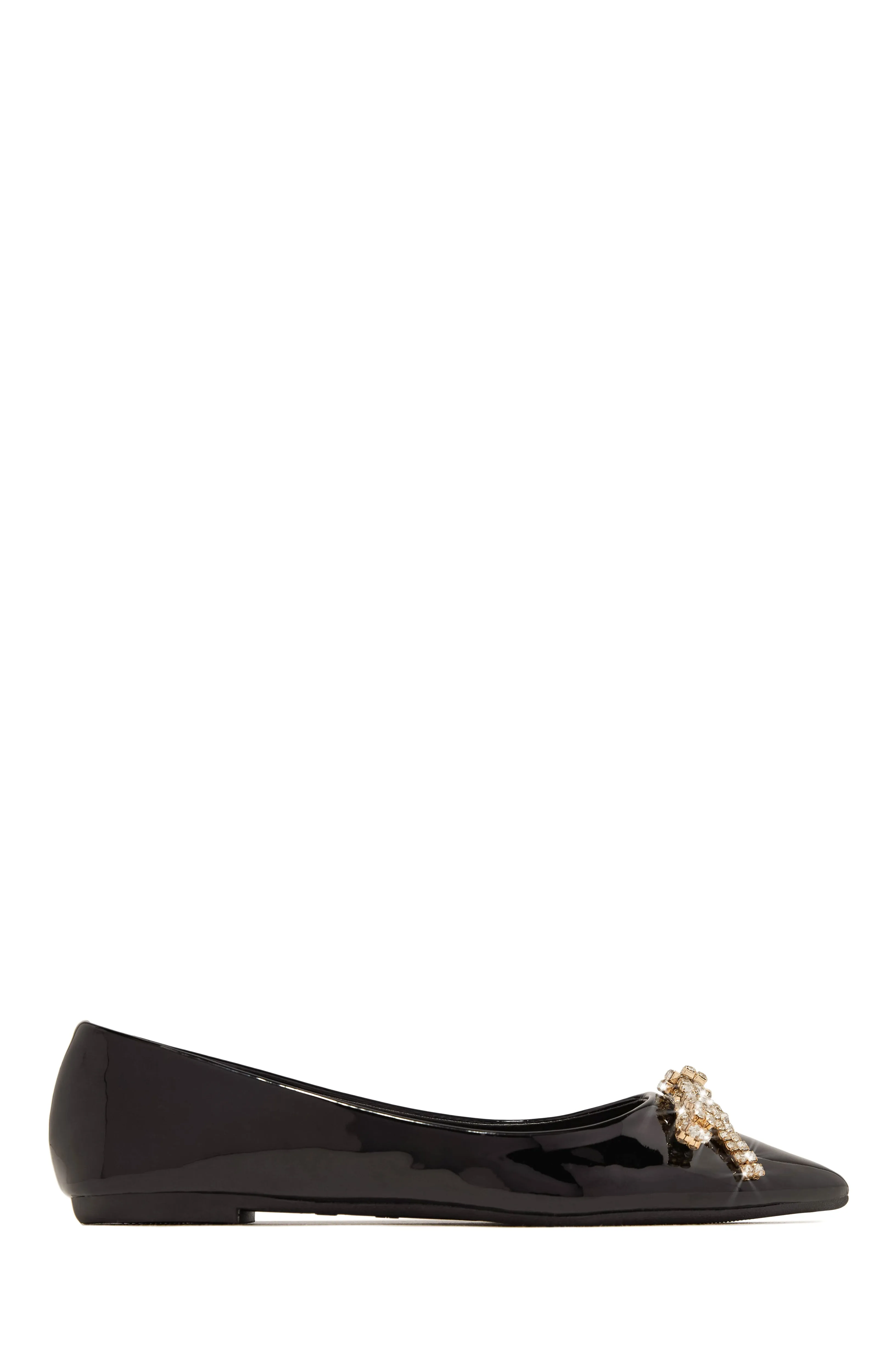 Alania Bow Embellished Pointed Toe Flats - Nude