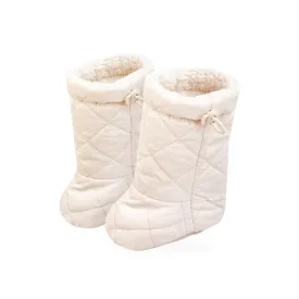 Baby Booties Toddler Sherpa Lined Non-Slip Winter Boots | Beige