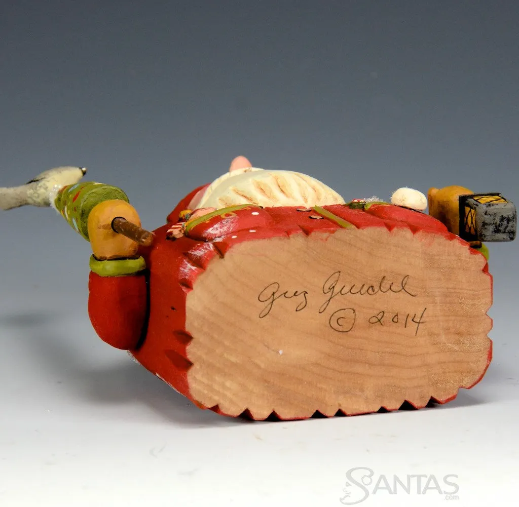 Bird Lover Santa with Tree and Lantern by Greg Guedel