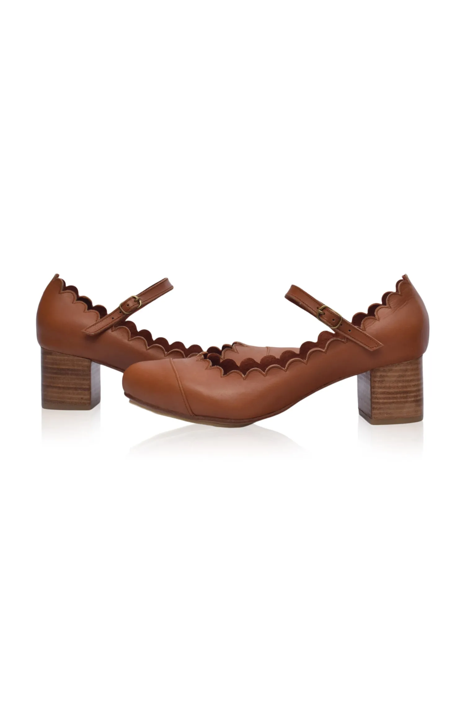 Vintage Camel Bonita Mary Jane Leather Heels - Chic & Timeless Womens Shoe