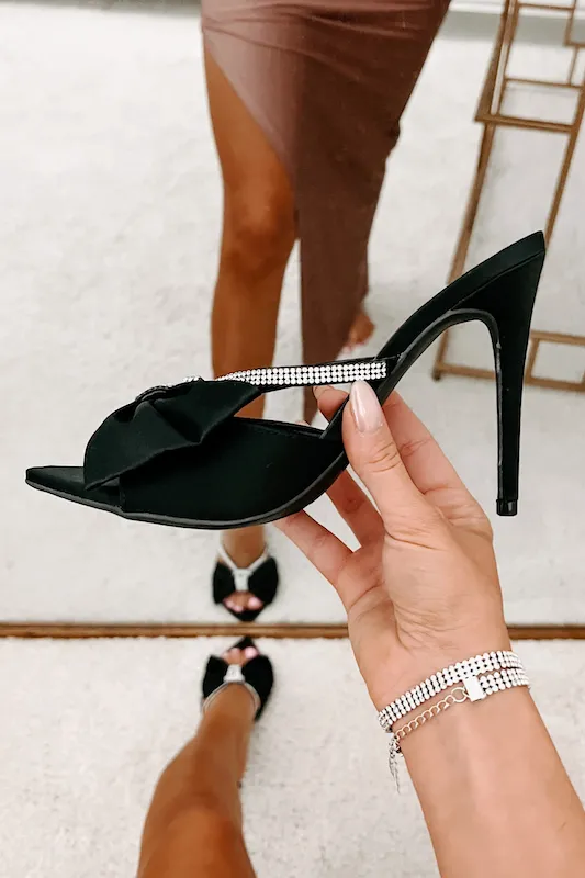 Bow Mule with Rhinestone Strap