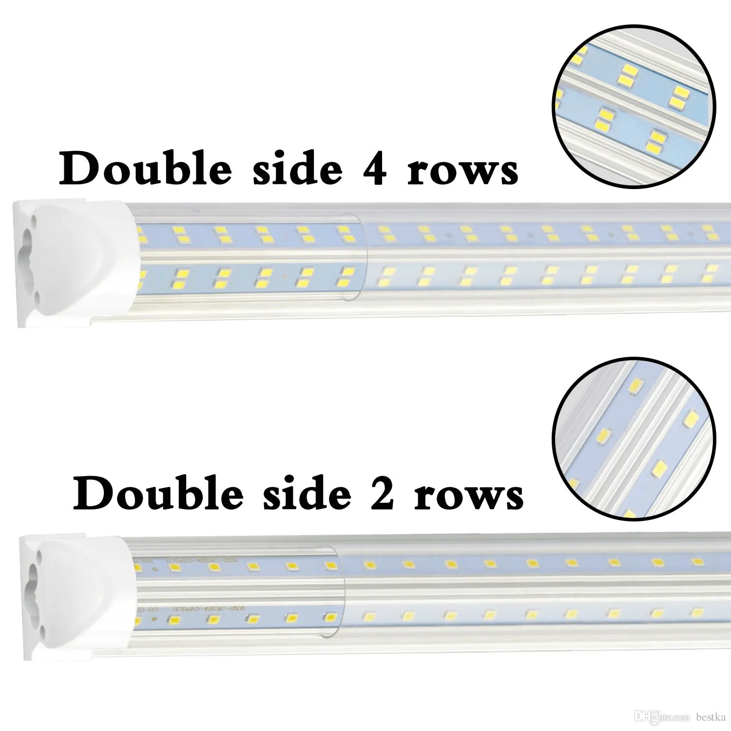 (CASE OF 25) Linkable LED T8 4ft 72w 10,944 Lumen CLEAR LENS (NO RF) Quad-Row w/Mounting Hardware