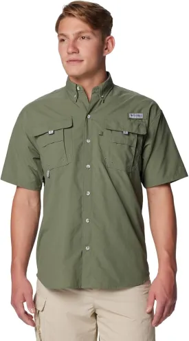 Columbia Mens PFG Bahama II Short Sleeve Fishing Shirt, Cypress, Medium