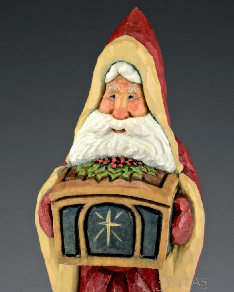 Ellis Olson 8 inch Santa with Christmas Box