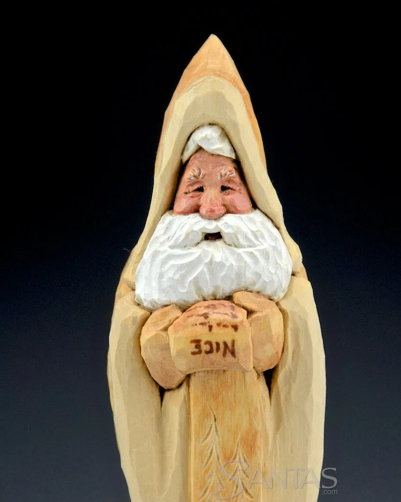 Ellis Olson Natural Santa with Nice List 10 inches