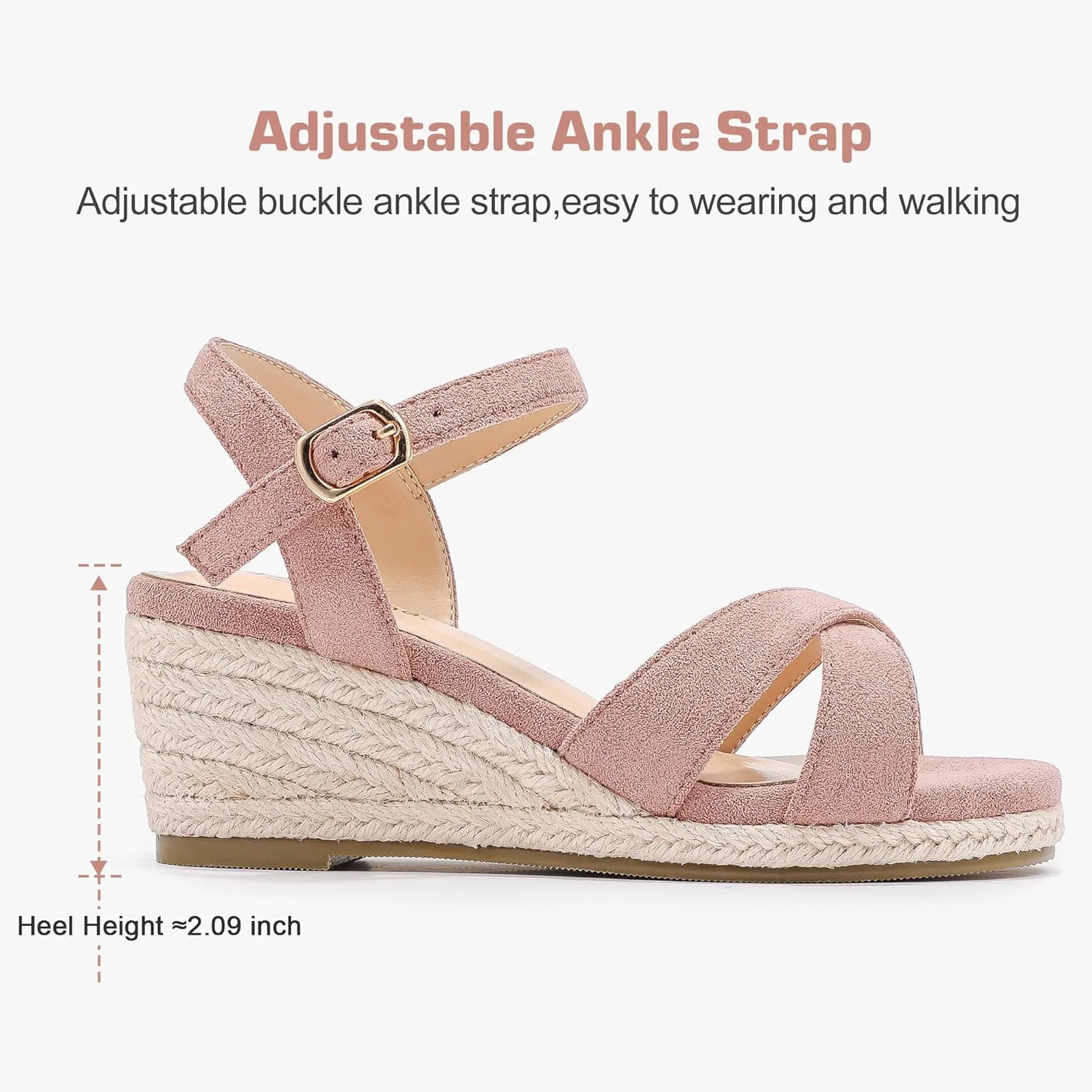 Girls Wedge Sandals Espadrilles Flatform Open Toe Dressy Girls Heels Summer Shoes Little Big Kid