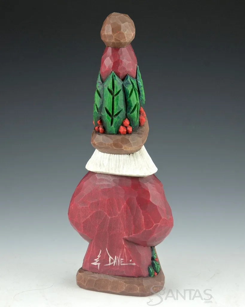 Holly Love Tall Hat Santa by Dave Francis
