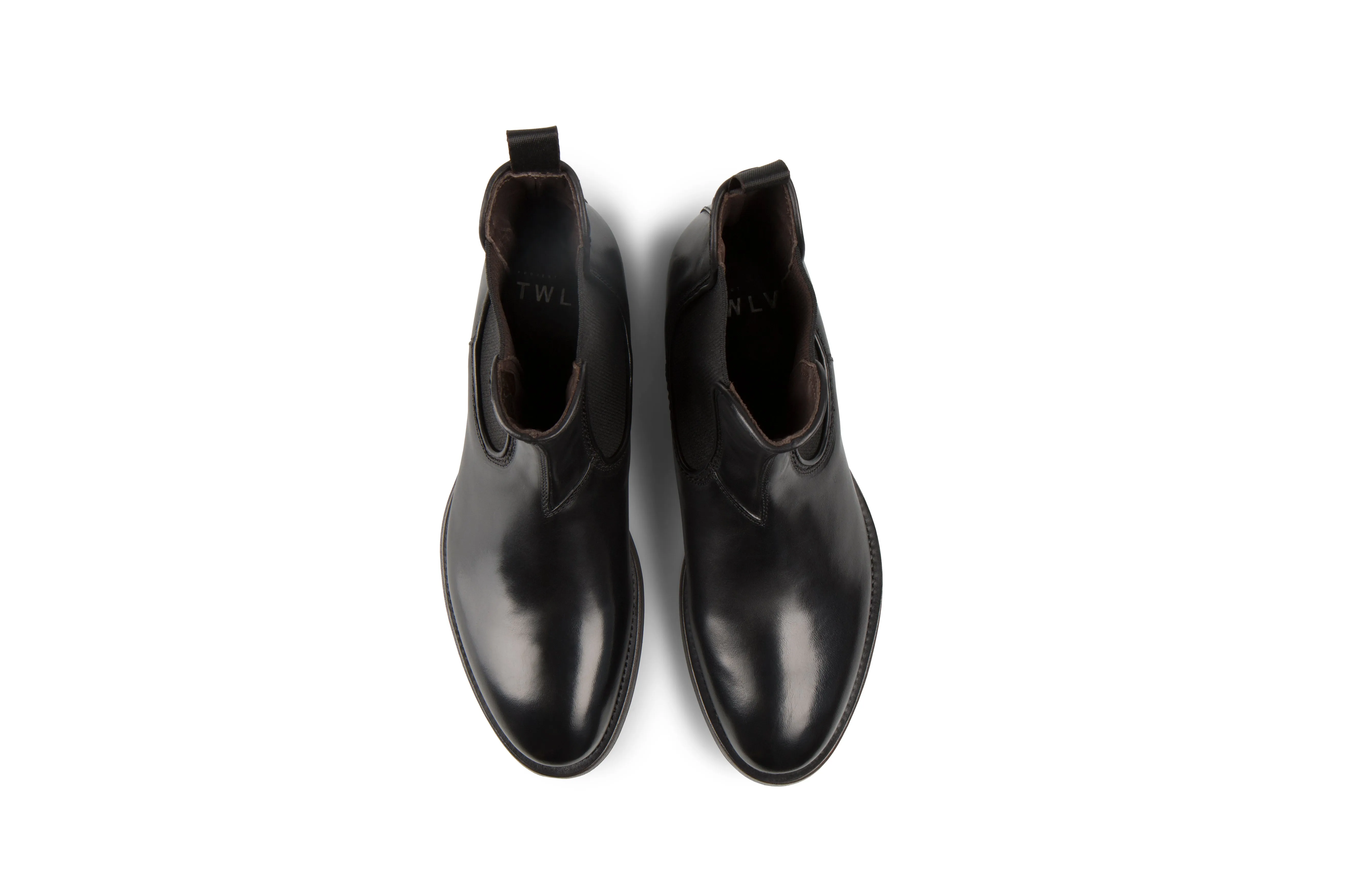 Icon Black Cordovan Leather Chelsea Boots