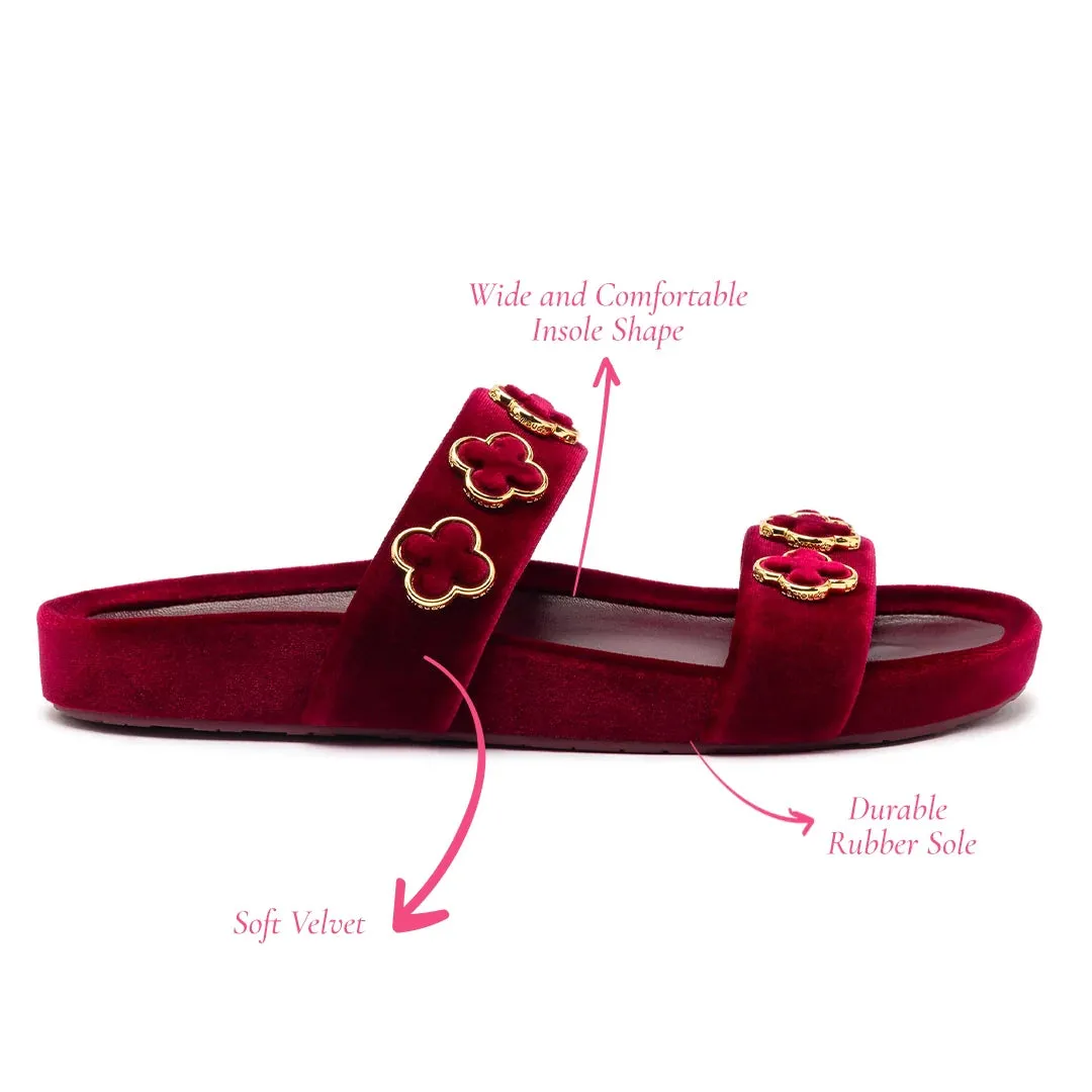 Larroude Milan Piccolo Slide In Wine Velvet