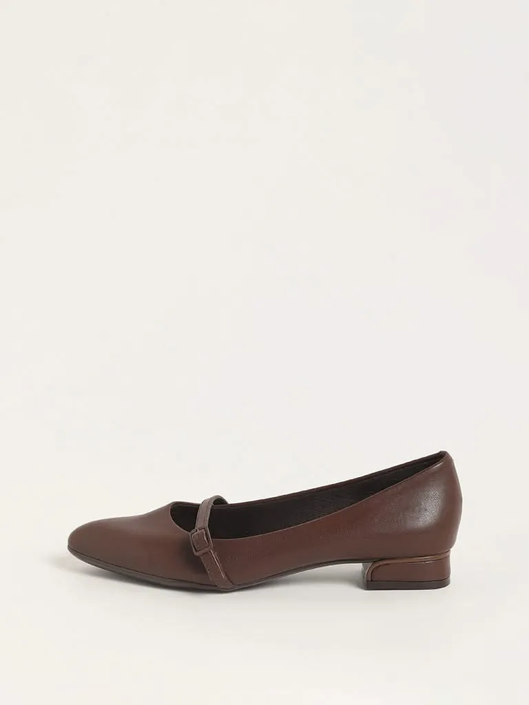 LUNA BLU Brown Mary Jane Heeled Shoes
