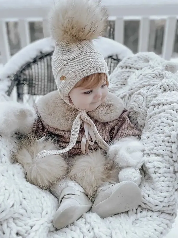 Manuella- Ivory Suede Baby Boots