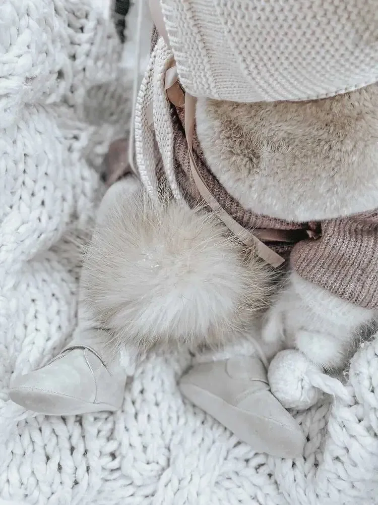 Manuella- Ivory Suede Baby Boots