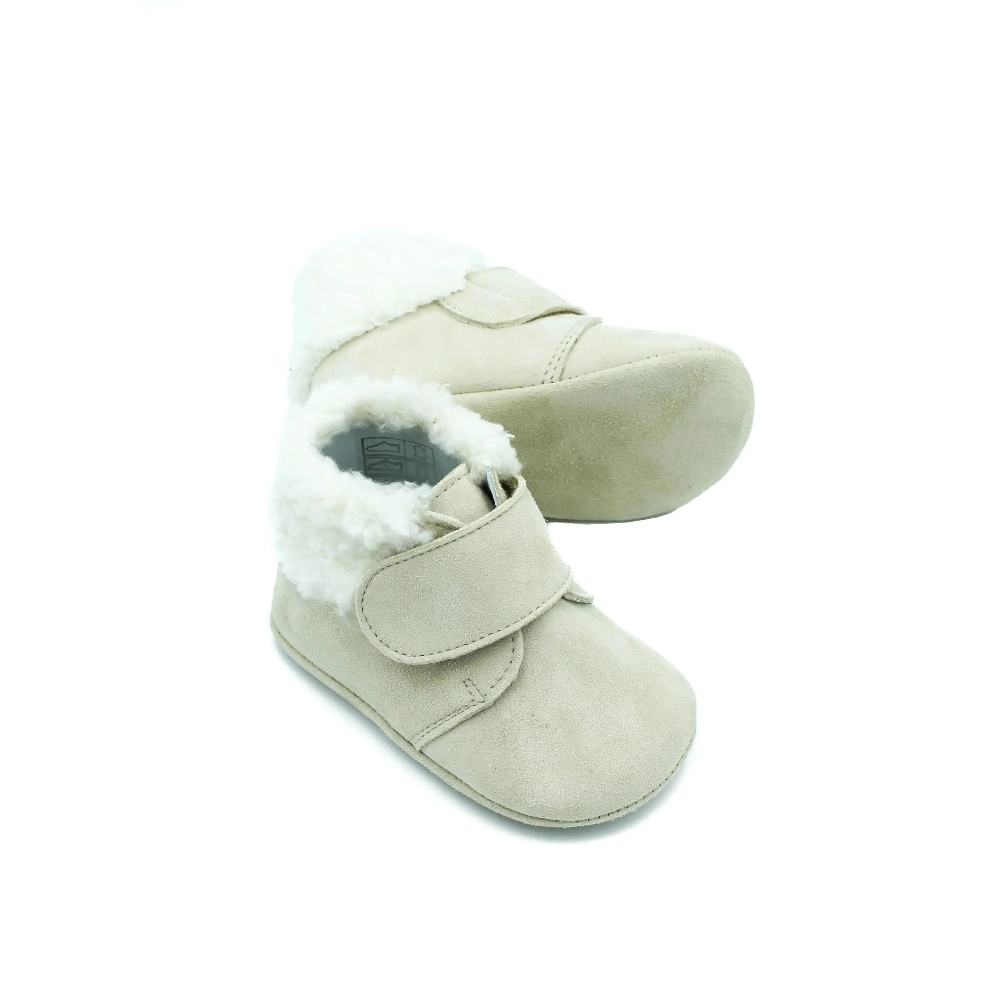 Manuella- Ivory Suede Baby Boots