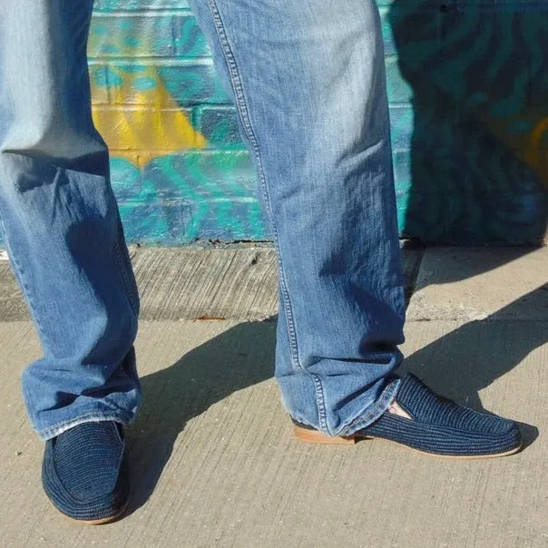 Men's Raffia Loafer Navy
