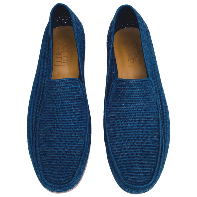 Men's Raffia Loafer Navy