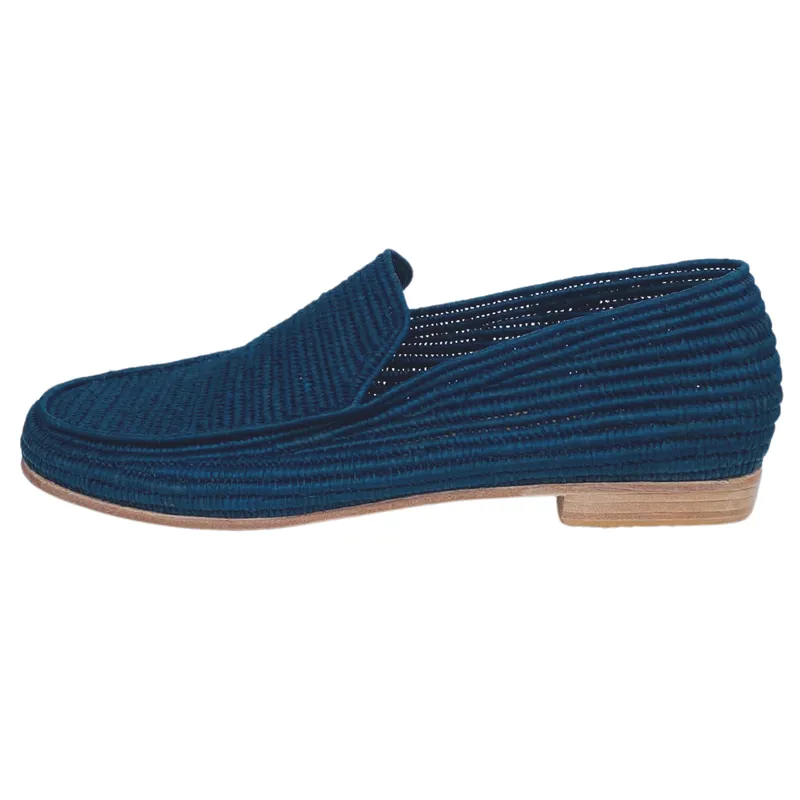 Men's Raffia Loafer Navy