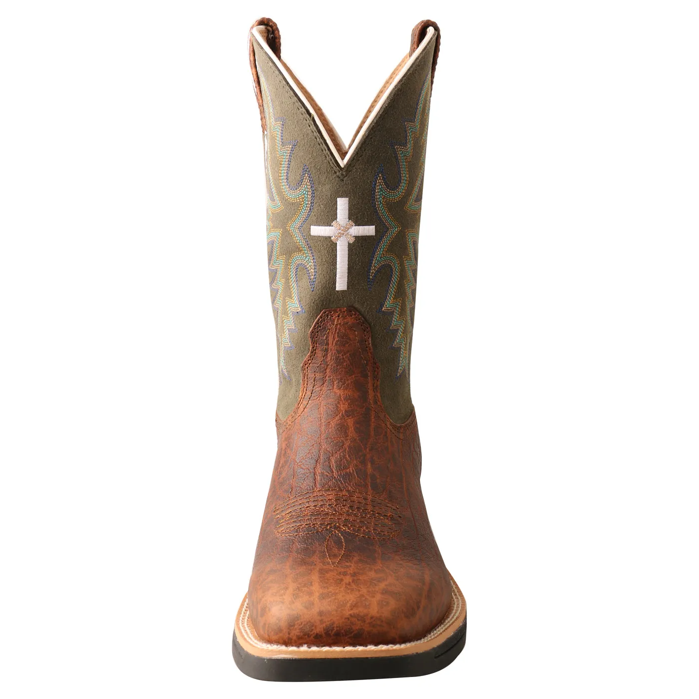 Men's Twisted X 11" Tech X Brown/Green Western Boot