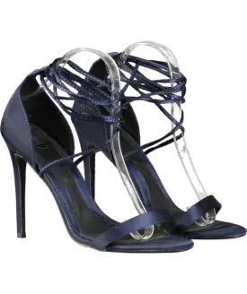 Missguided Navy Blue Strappy Lace Up Stiletto Heels UK 7 EU 40 👠