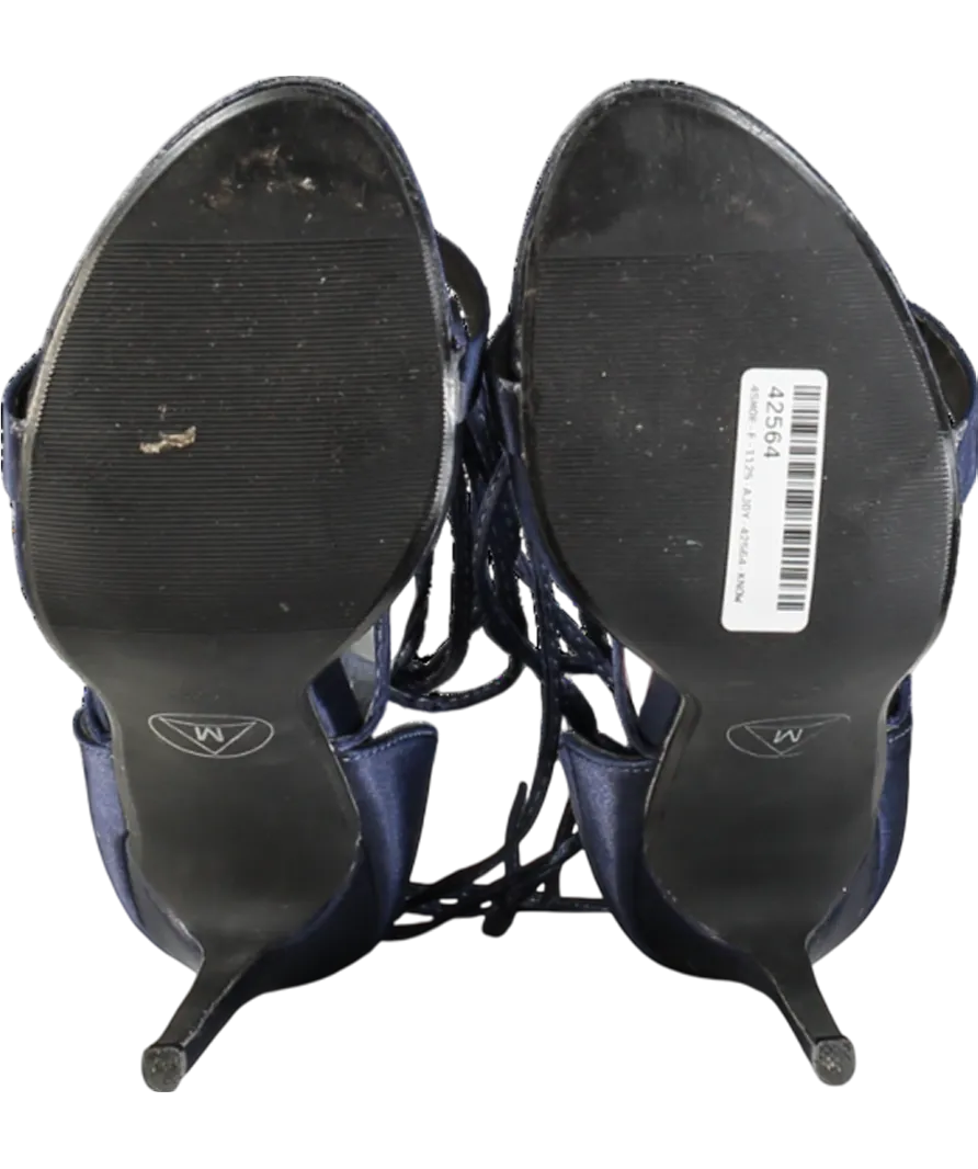 Missguided Navy Blue Strappy Lace Up Stiletto Heels UK 7 EU 40 👠