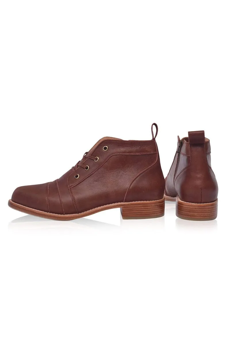 Passage Lace Up Boots in Vintage Brown