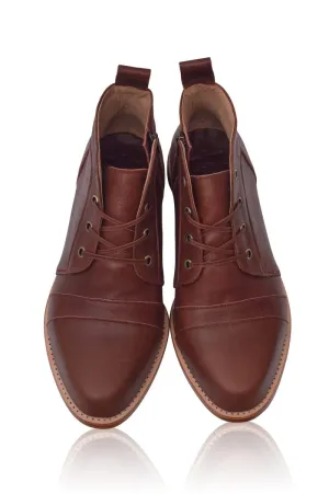 Passage Lace Up Boots in Vintage Brown