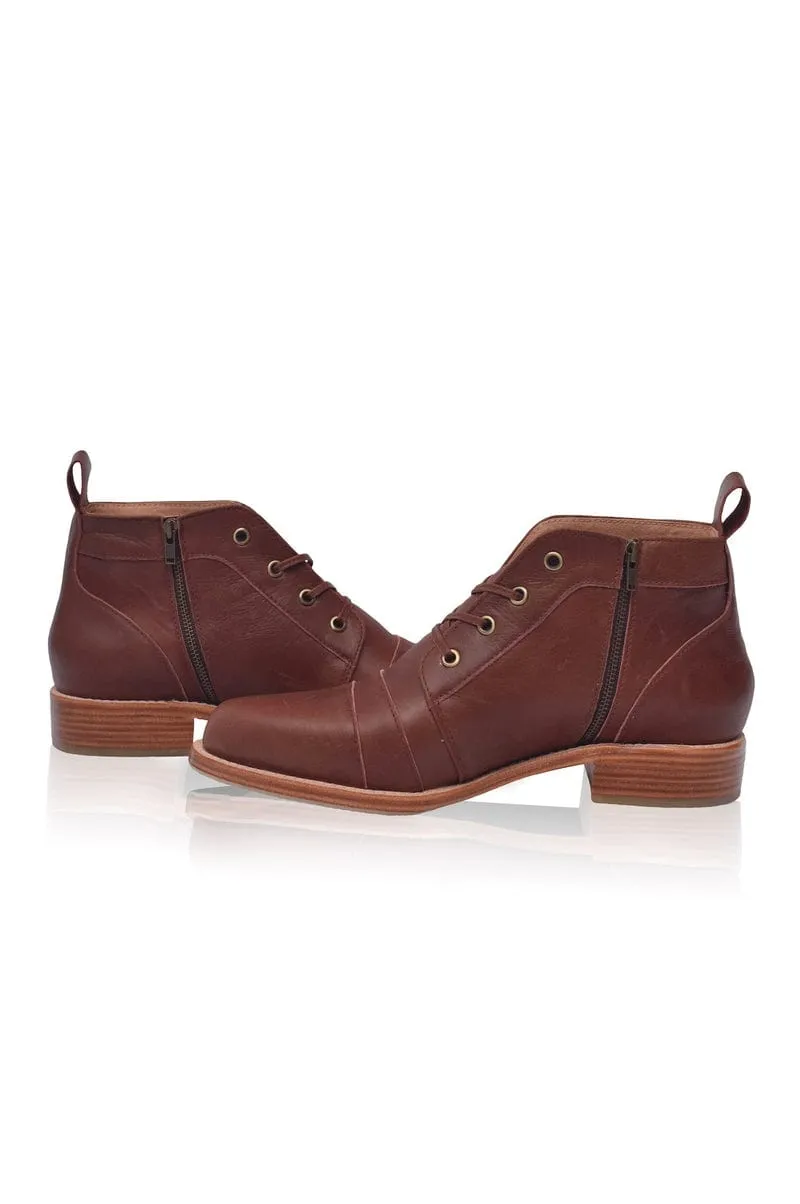 Passage Lace Up Boots in Vintage Brown