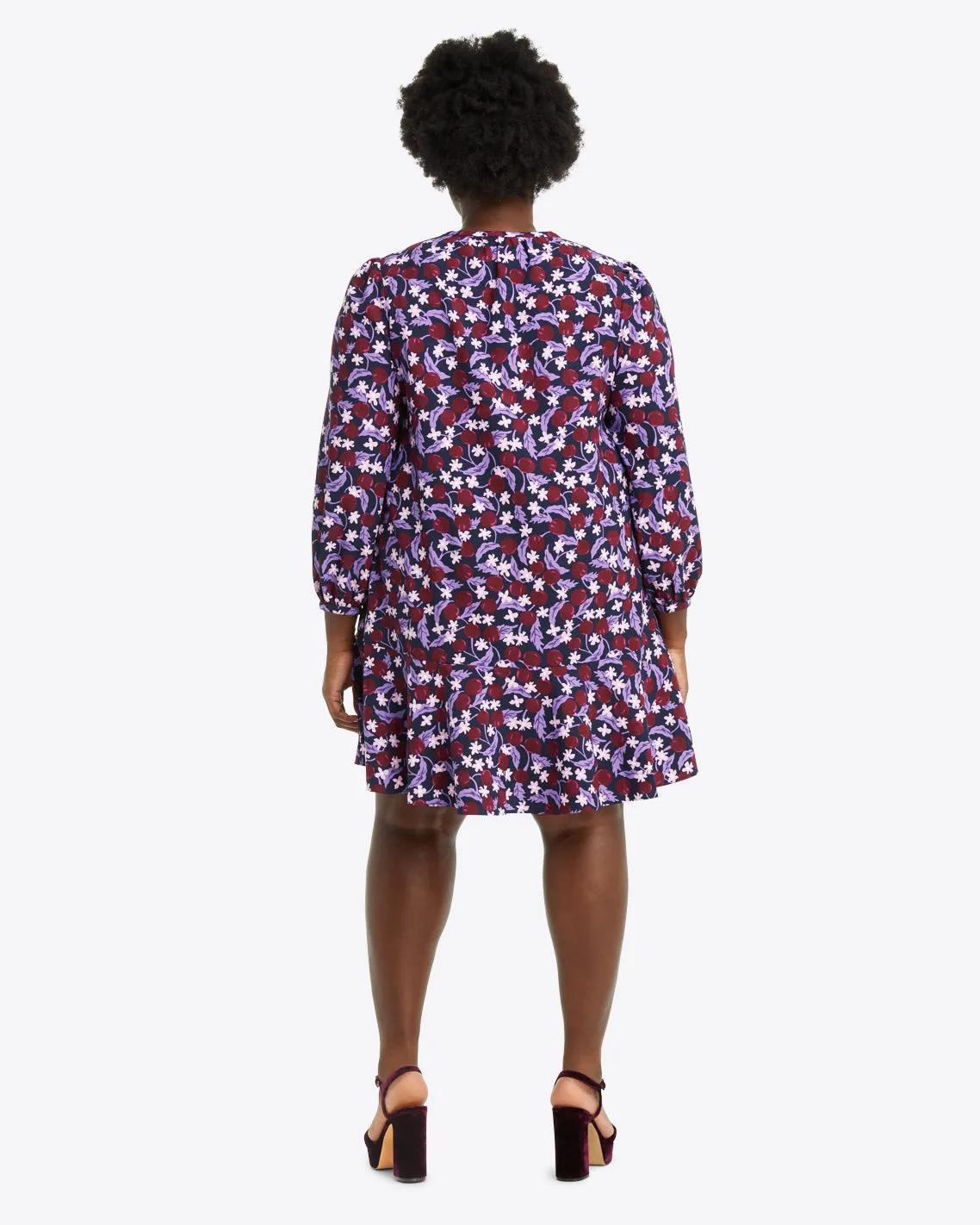 Rosanne Shift Dress in Plum Floral