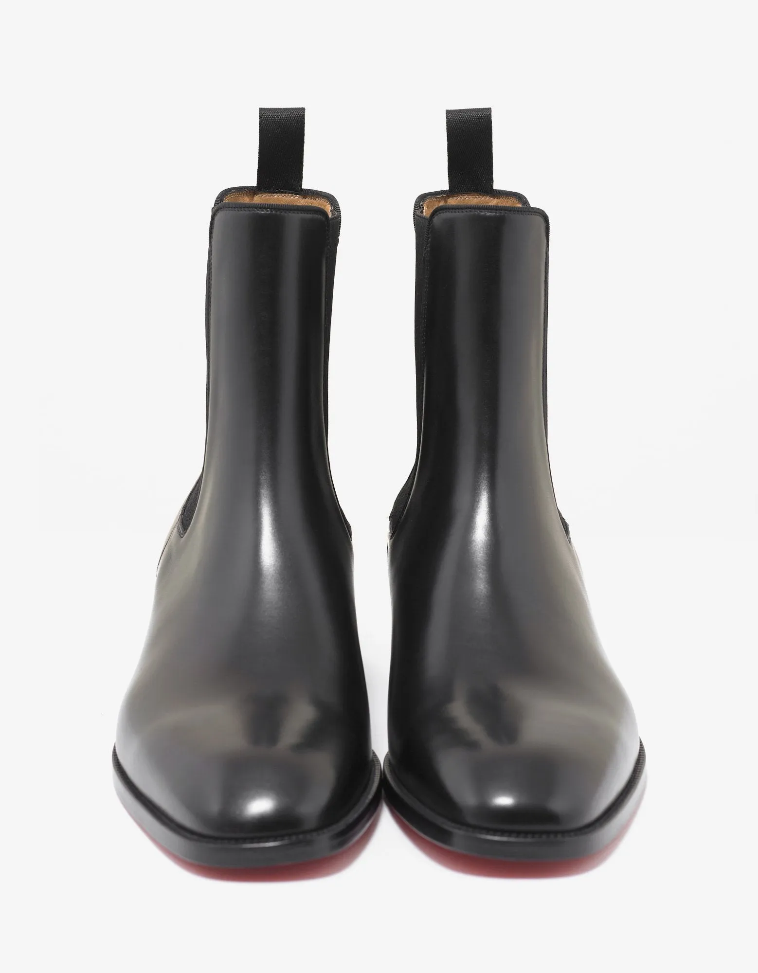 Samson Flat Black Leather Chelsea Boots -