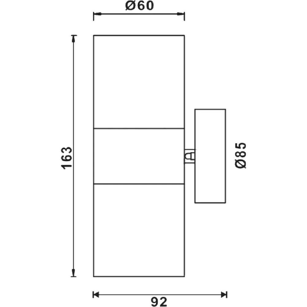SCS06 LED Stainless Steel Cylinder Up Down Light 2 Directional Sconce Lighting