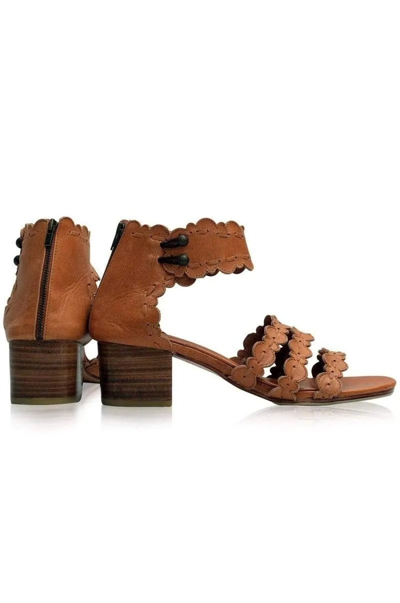 Seaside Leather Sandals in Vintage Tan