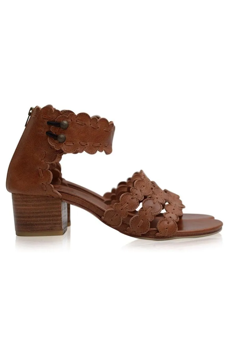 Seaside Leather Sandals in Vintage Tan