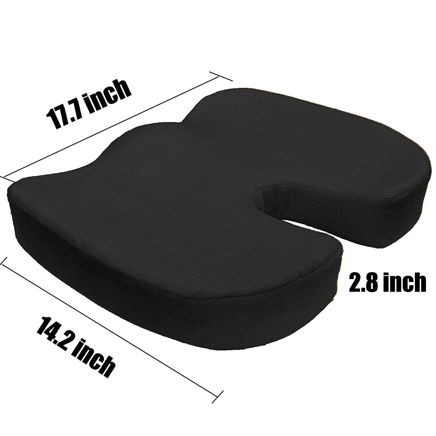 Seat Cushion - Non Slip High Resilience Memory Foam Coccyx Seat Cushion Pad Support Pillow Sciatica and Pain Relief