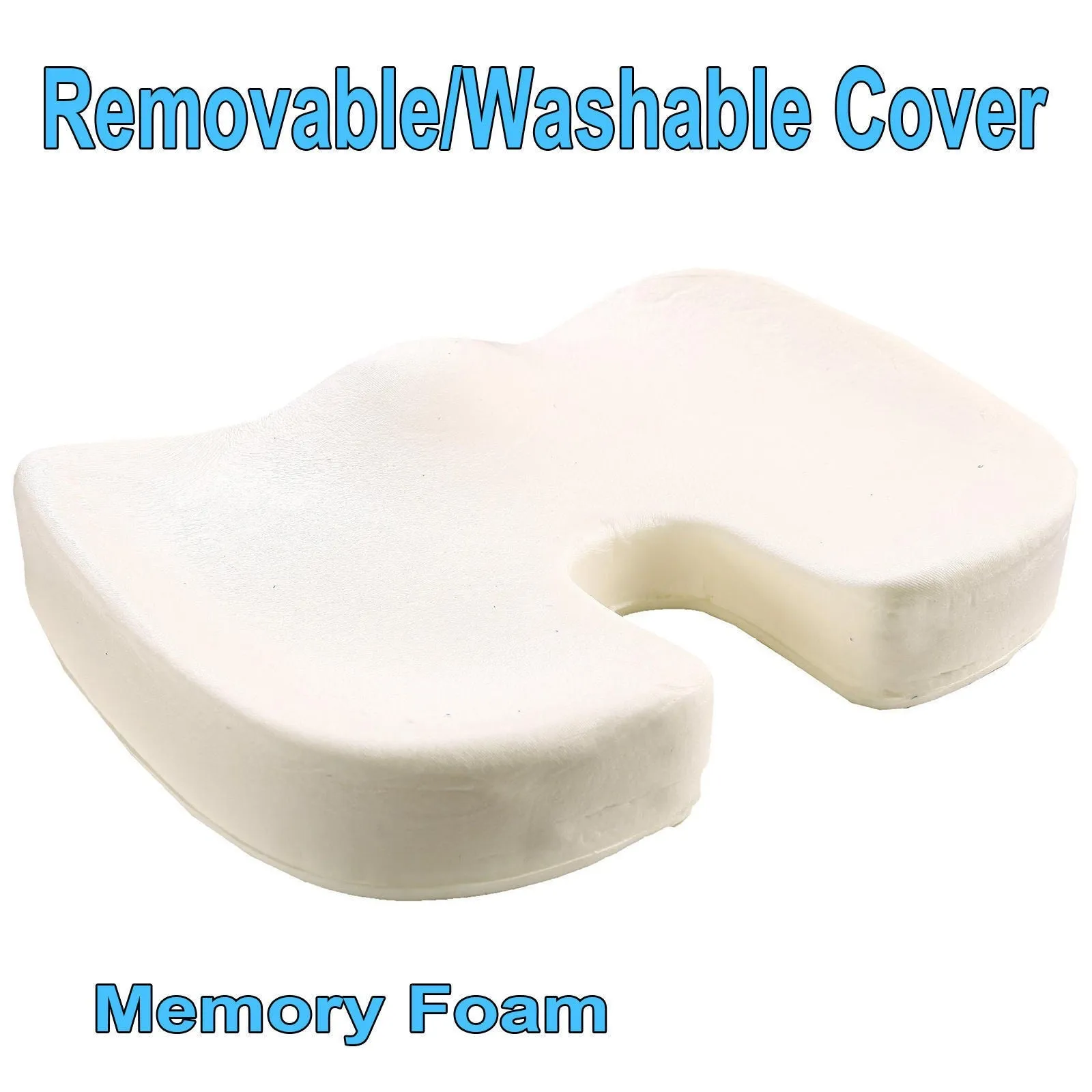 Seat Cushion - Non Slip High Resilience Memory Foam Coccyx Seat Cushion Pad Support Pillow Sciatica and Pain Relief
