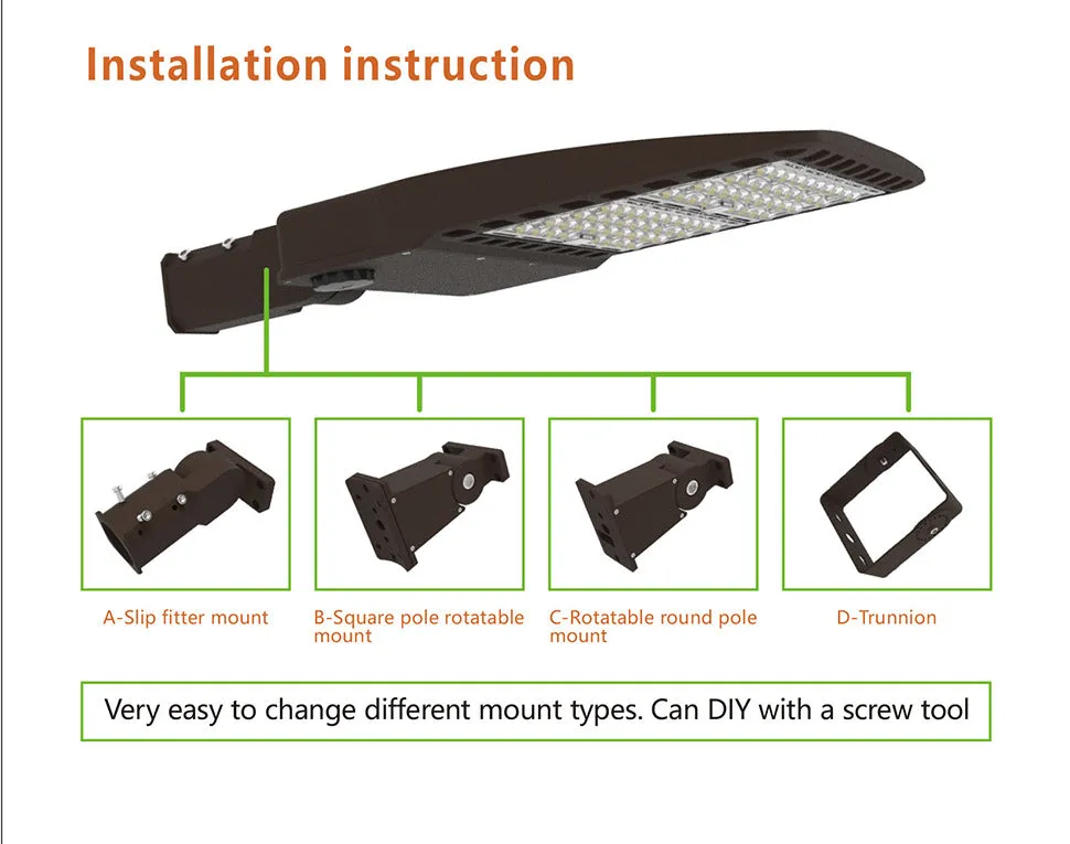 Shoe Box Light WATTAGE SWITCHABLE (100w/150w/200w) 34,000 Lumen (Optional Remote Programmability)