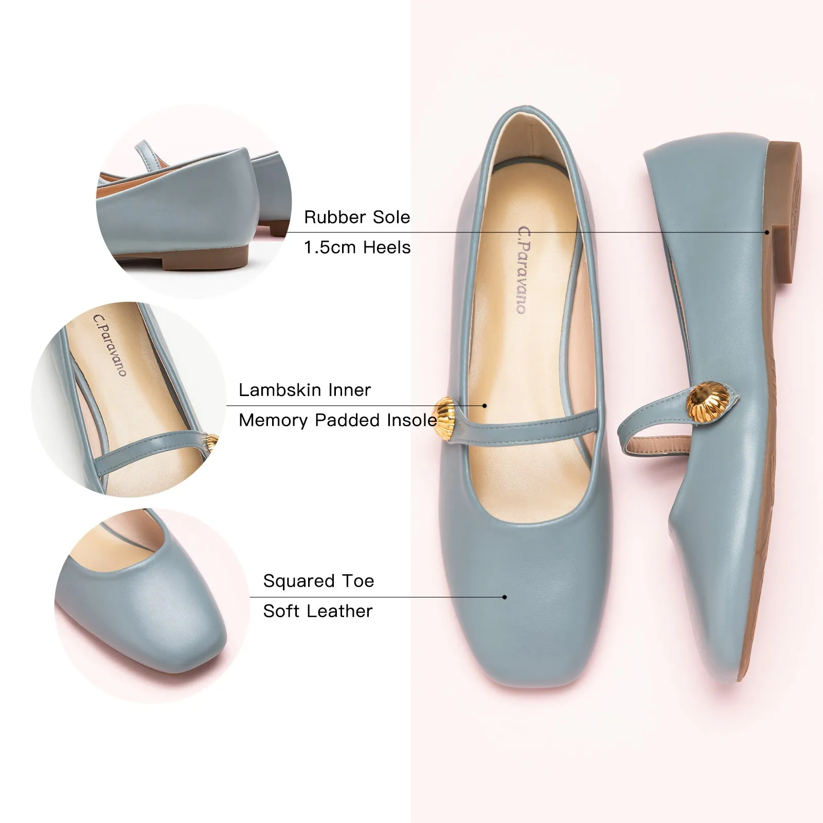 Single-Strap Mary Jane (Clara) Blue