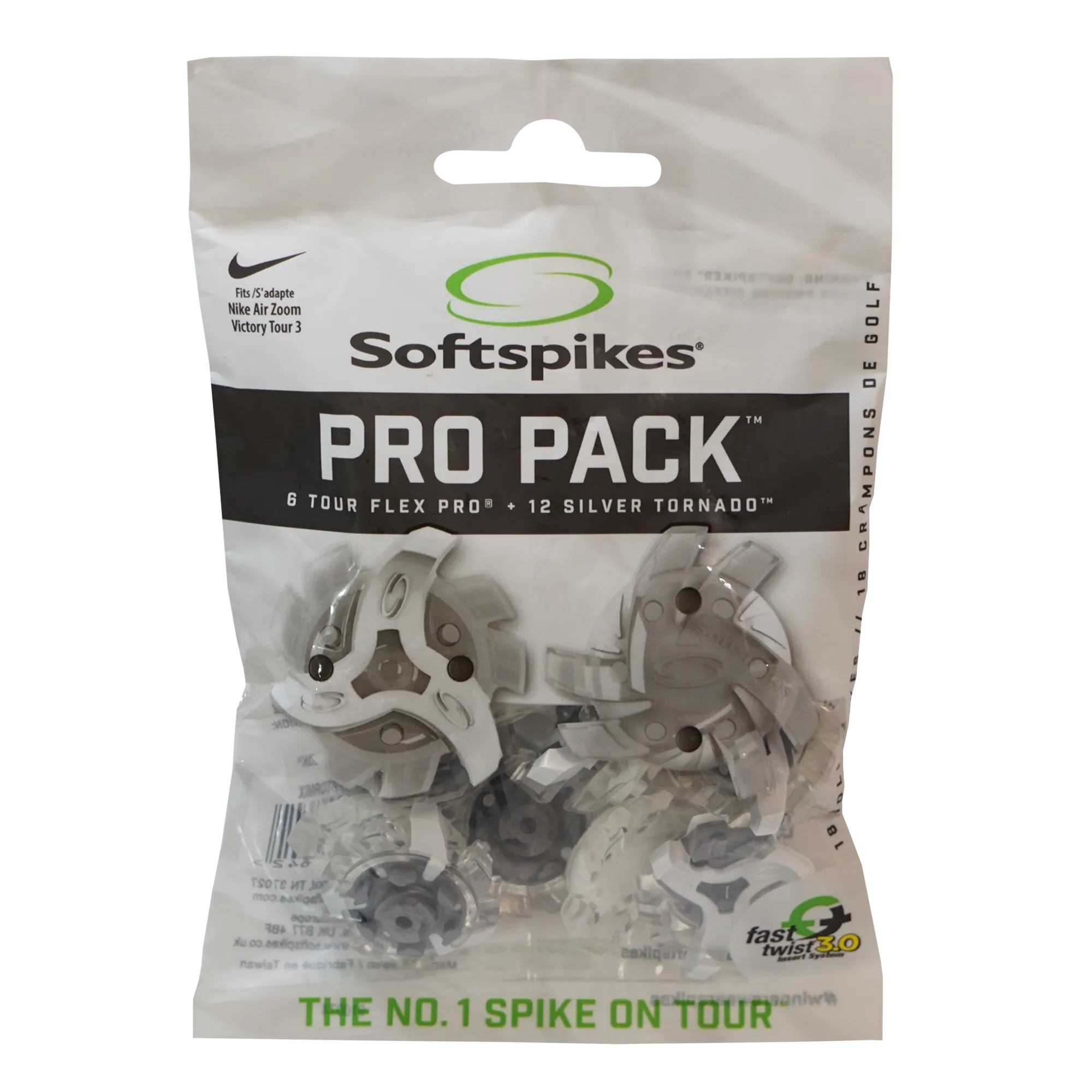Softspikes Nike Tour Flex Pro/Tornado Pro Pack - 18 Count, Transclucent/White
