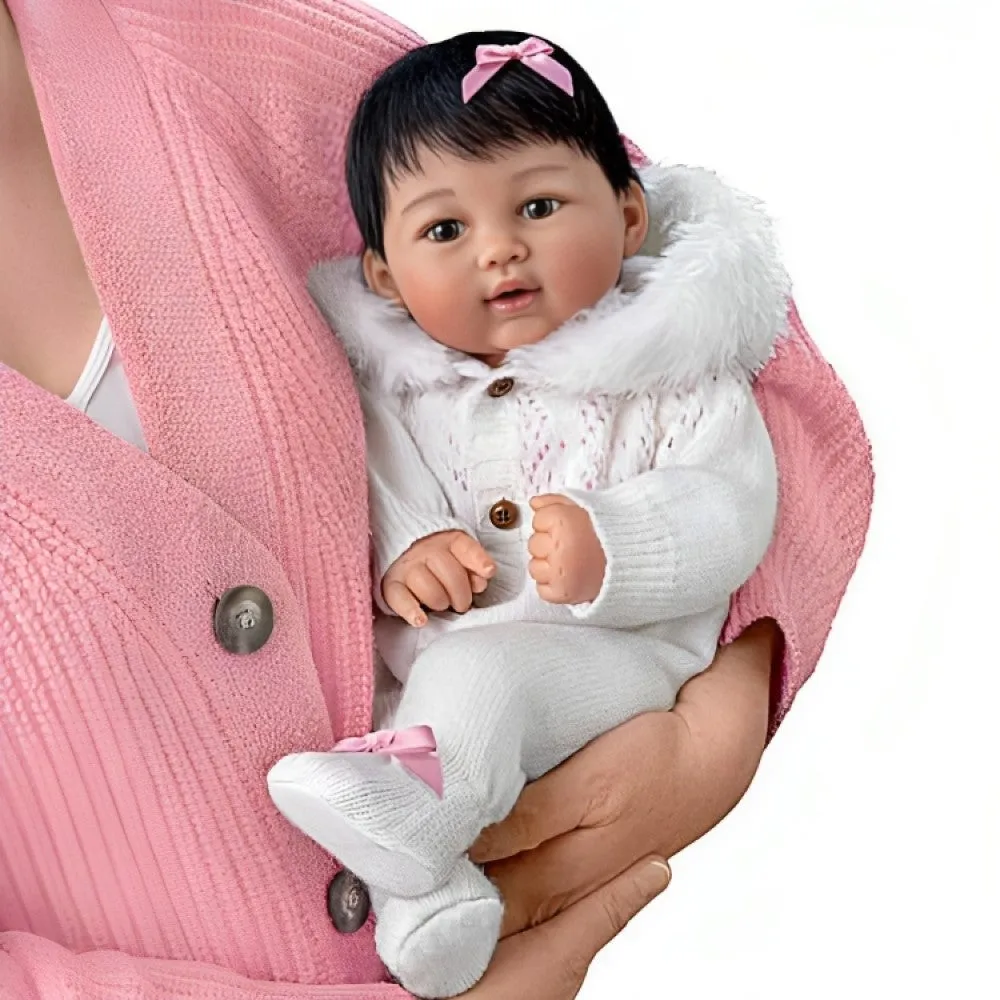 The Ashton-Drake Galleries Yuki, The Brightest Star Baby Doll So Truly Real® with Faux Fur-lined Hood RealTouch® Vinyl Skin Hand-rooted Hair, Poseable, Weighted Cloth Body by Ping Lau 19-inches