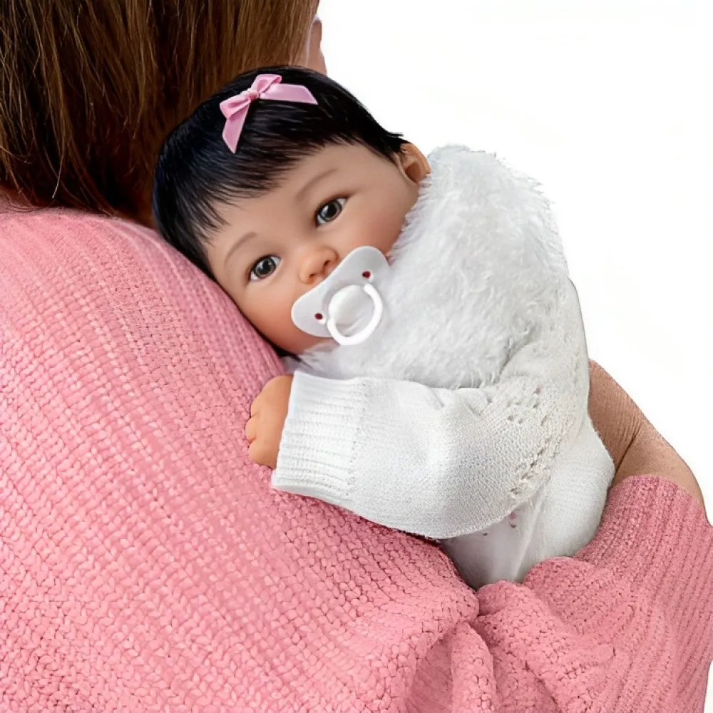 The Ashton-Drake Galleries Yuki, The Brightest Star Baby Doll So Truly Real® with Faux Fur-lined Hood RealTouch® Vinyl Skin Hand-rooted Hair, Poseable, Weighted Cloth Body by Ping Lau 19-inches