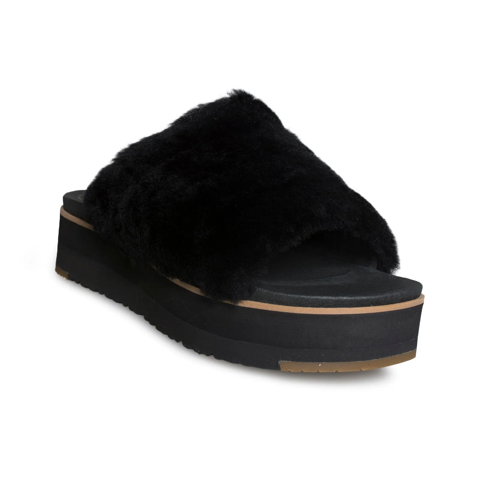 UGG Fluff Yeah Sandal Black - Women's