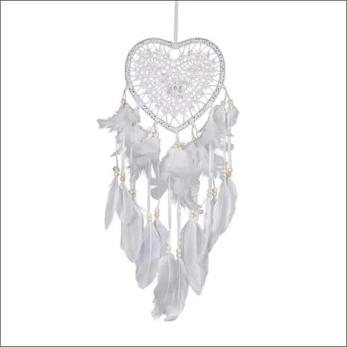 White Light Up Heart Dream Catcher LED
