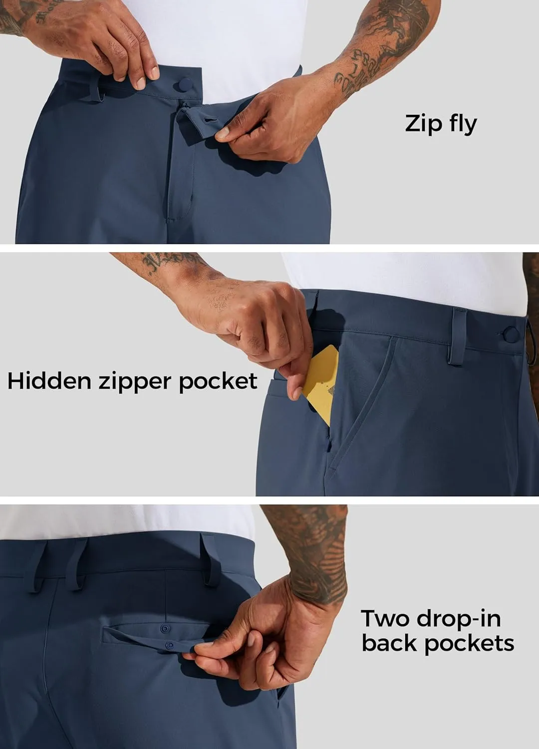 Willit Men's Golf Shorts Stretch Work Dress Shorts Quick Dry Hiking Athletic Casual Shorts with Pockets 10"