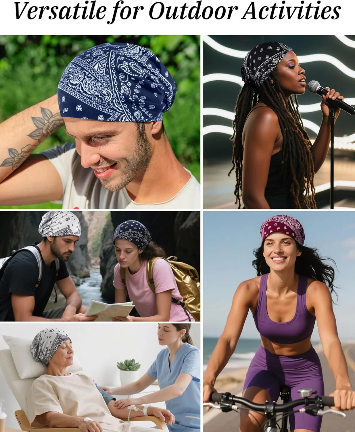 Women's Summer Beanie for Men Hat Boho Hats Adult Dwarf Hats Chemo Cap Cancer Headwear Caps Baggy Skull Sleep Cap Nightcap